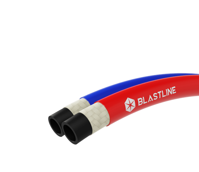 Twinline Air Hose – Heavy Duty, Coupled with Tail and Nut - Jollyflex - Blastline Online